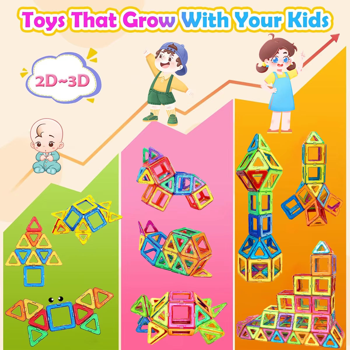 Magnetic Building Blocks for Children'S Toys, Puzzle Learning, Birthday and Christmas Gifts