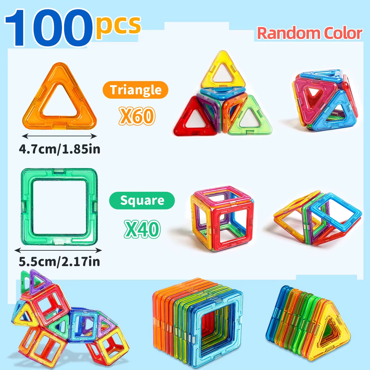 Magnetic Building Blocks for Children'S Toys, Puzzle Learning, Birthday and Christmas Gifts