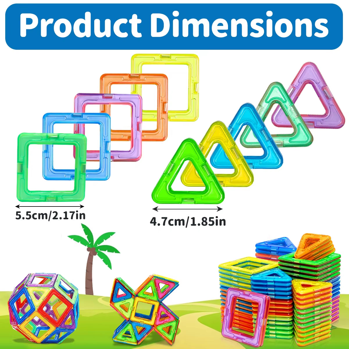 Magnetic Building Blocks for Children'S Toys, Puzzle Learning, Birthday and Christmas Gifts
